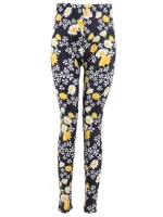 Super Soft Boutique Design Fashion Lady Daisy Yellow Flowers Tight Leggings Free Shipping