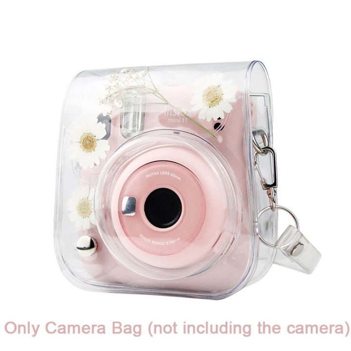 สำหรับ-fujifilm-instax-mini-11-9-8กล้องถ่ายภาพโปร่งใสเคสป้องกันกระเป๋าใส่โน๊ตบุ๊คแบบพกพาอุปกรณ์สวมครอบพร้อมสายคล้องไหล่