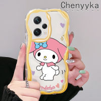 เคส Chenyyka สำหรับ Xiaomi Redmi Note 12 Pro Plus Note 12 Pro Speed 5G Poco X5 Pro 5G เคสการ์ตูนน่ารักสีชมพูเมโลดี้เนื้อครีมเป็นคลื่นเคสโทรศัพท์โปร่งใสมีในสต็อกเหมาะสำหรับเด็กผู้ชายและเด็กผู้หญิงเคสซิลิโคนอ่อนชัดเจนกันกระแทก