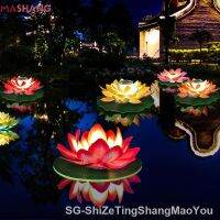 【LZ】▥□✗  Solar LED Floating Flower Light Lótus Artificial Fountain Pond Piscina Lâmpada de jardim Exterior Decoração impermeável para pátio Fish Tank