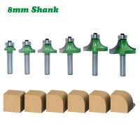 1PC 8MM Shank Milling Cutter มุมแกะสลักไม้รอบบิตเราเตอร์พร้อมเครื่องตัดมิลลิ่งแบริ่งงานไม้ทังสเตนคาร์ไบด์