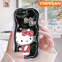 YIWESAN เคสสำหรับ OPPO A12เคส A11K A7 A5s A12s ลายการ์ตูน Hello Kitty ลายดีไซน์ใหม่เนื้อครีมลายคลื่นขอบนุ่มเคสมือถือกันกระแทกแบบใสโปร่งใสลายกล้องถ่ายรูปเรียบง่ายอ่อนโยนฝาครอบป้องกัน