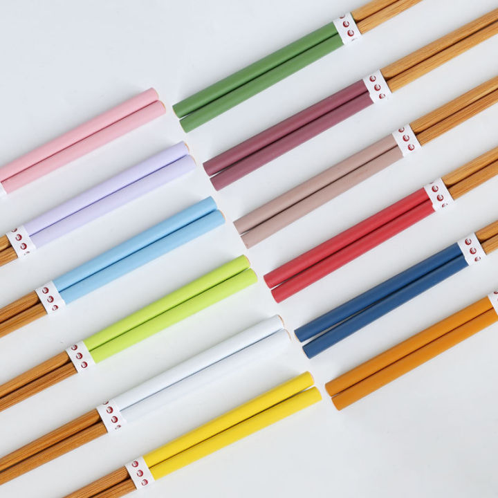 xitian-muyu-zhenzhi-6-pairs-chopsticks-one-person-double-set-japanese-household-color-lengthened-natural-bamboo-chopsticksth