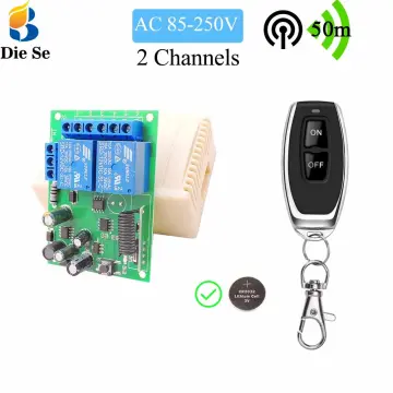 How to use : Wireless Remote Control Switch AC 250V 110V 220V 2CH
