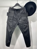 【YD】 Seak Men Wax Denim Jeans Cotton Gothic Mens Clothing Coated Straight Pants