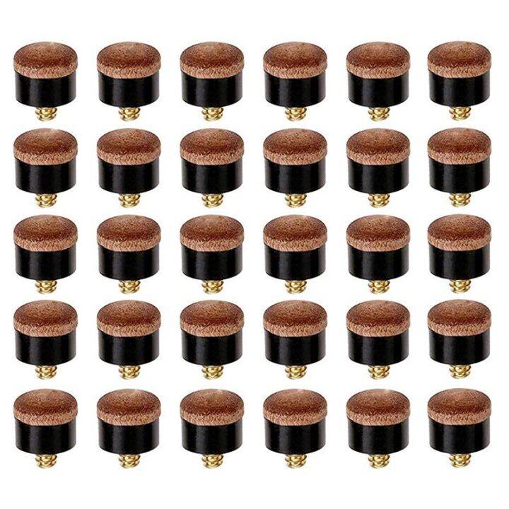 30 Pcs Billiard Pool Cue Stick Screwon Tips 12mm Replacement Billiard