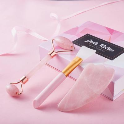 Rose Quartz Face Massage Jade Roller Natural Stone Crystal Slimmer Lift Wrinkle Remover Beauty Care Slimming Lifting Tools