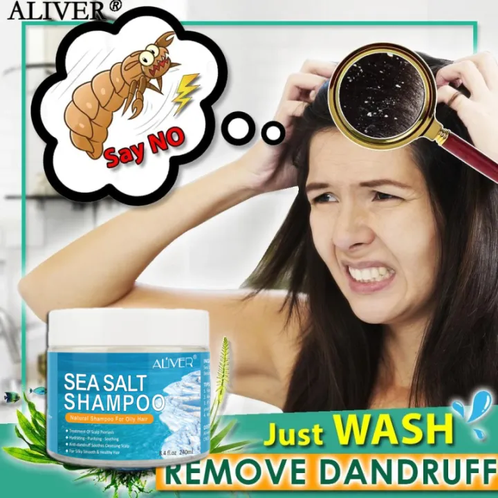 Quickly remove dandruff. ALIVER sea salt shampoo dandruff lice remover