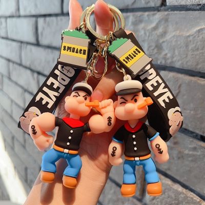 Anime Popeye Sailor Keychain Cartoon Figure Popeye Doll Pendant Key Chain Bag Car Keyring llaveros Jewelry Friends Gift