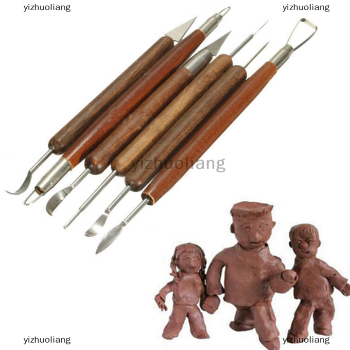 yizhuoliang-6pcs-clay-sculpting-wax-แกะสลักเครื่องปั้นดินเผา-diy-เครื่องมือ-shapers-polymer-modeling-gift