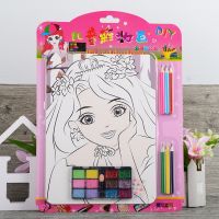 Kids Handmade Princess Girl Safety Makeup Painting Toy Creative DIY Graffiti Drawing Toys Set for Girls Gift