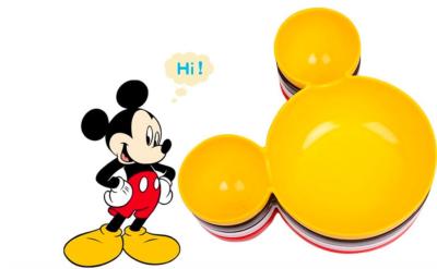 Childrens Mickey shaped big head bowl, fruit plate, baby cartoon pie bowl plate, children tableware