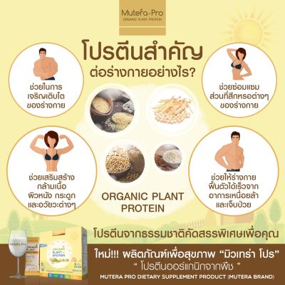 มิวเทร่า โปร Mutera Pro Organic Plant Protein ผลิตภัณฑ์ทดแทนมื้ออาหาร (Meal Replacement)  (1 กล่อง บรรจุ 10 ซอง) **