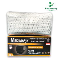 หน้ากากอนามัย แมส ผ้าปิดปาก เมดิแมส Medimask ASTM LV 1 สีดำลายจุด ใช้ในทางการแพทย์ Medical Mask