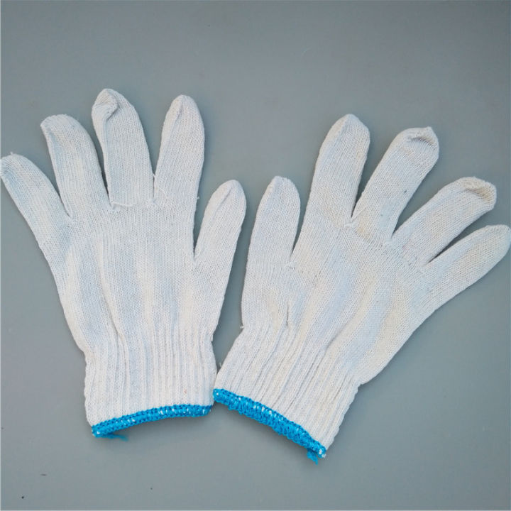 ถุงมือทอผ้าฝ้าย-เกรดดี-ถุงมือผ้าสีขาว-ขายเป็นคู่