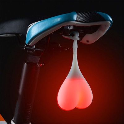 ⊕ Cycling Balls Tail Silicone Light Bike Waterproof Night LED Red Warning Lights Bicycle Seat Back Egg Lamp Bike Accessories