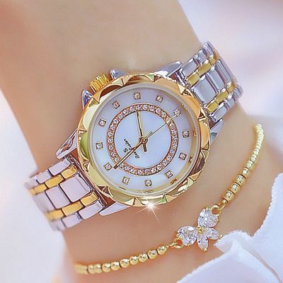 （A creative）Luxury2022WomenRhinestoneLadies WatchesGold Clock WristFor Women Relogio Feminino