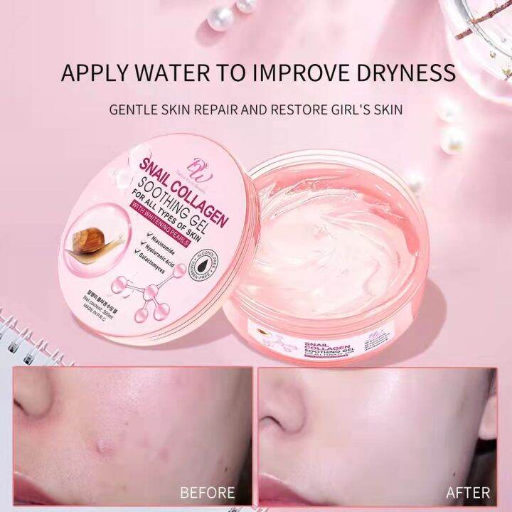Snail Collagen Aloe Vera Gel Soothing Gel Moisturizing Brightrning
