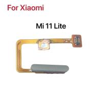 100% ต้นฉบับสําหรับ Xiaomi MI 11 Lite ลายนิ้วมือ เซนเซอร์ ปุ่มโฮม Ribbon Flex Cable