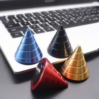 Metal Desktop Fidget Stress Relief Cone Gyroscope Office Desk Fidget Toys Optical Illusion Flowing Finger Toys Table Fidget Toys