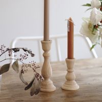 hot【cw】 Wood Unfinished Candlesticks Holders Unpainted Classic Candle Holder Wedding Decoration