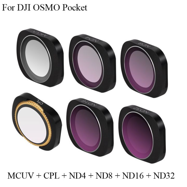 ชุดตัวกรองอะลูมินัมอัลลอยแม่เหล็กดูดซับ-mcuv-cpl-nd-8-4-16-32-64เลนส์กรองแสงสำหรับ-dji-osmo-pocket-2อุปกรณ์จับกล้อง