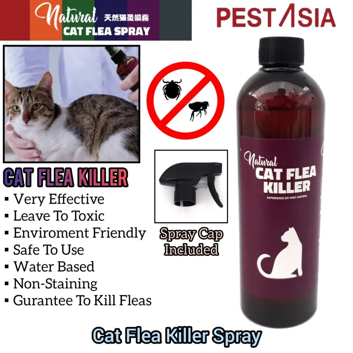 Pest Asia Natural Non Toxic PH Balanced Cat Flea Killer Spray 500ml For