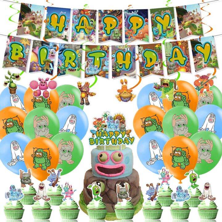 My Singing Monster Party Decorations Banner Balloons Caketoppers ...