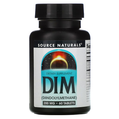 Source Naturals, DIM Diindolylmethane, 200 mg, 60 Tablets สารสกัดจากพืชตระกูลกะหล่ำ, ของแท้จากอเมริกา