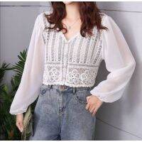 ??เสื้อถัก​นิ​ตติ้ง​ แขน​ยาว​ ผ้า​ชิ​ฟฟ่อ​น​ ทรงสวย??