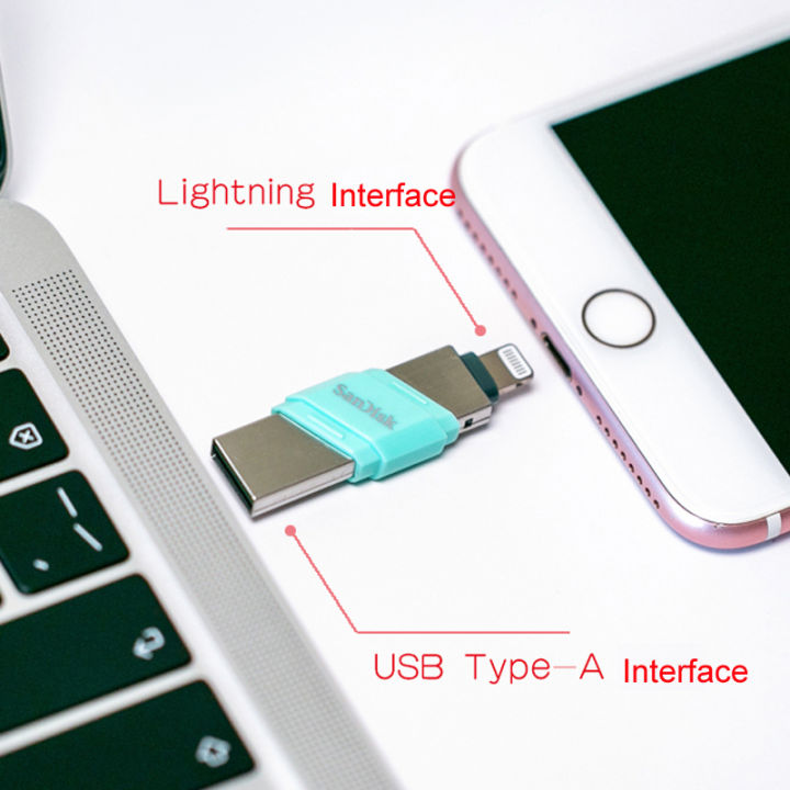 sandisk-ixpand-usb-3-0-usb-3-1-otg-แฟลชไดรฟ์64gb-lightning-to-pen-drive-128g-256gb-ดิสก์-u-สำหรับ-ipod-memory-stick