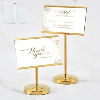 Business Card Holder Golden/Silver Metal Photo Clip Place Card Holder Stand Romantic Wedding Banquet Party Table Decoration