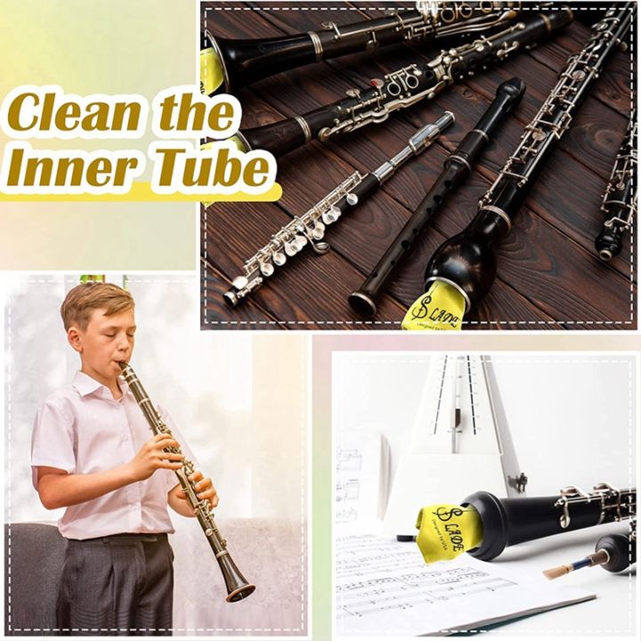 slade-4piece-clarinet-swab-clarinet-cleaning-cloth-pull-through-swab-clarinet-cleaning-cloth-swab-yellow-cloth