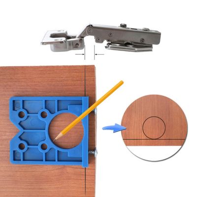 35mm DIY Locator Hole Drill Template 4Pcs Woodworking Mounting Hinge Drilling Jig Guide Concealed Cabinets Tools Hole Opener Kit