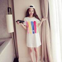 ☘Women Summer Letter Print Knee-Length T-Shirts Dress☘