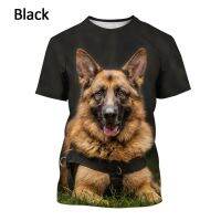 2023 new2022 Fashion Animal Shepherd Dog 3D Pattern Printed T-shirt Mens Casual Short-sleeved T-shirt