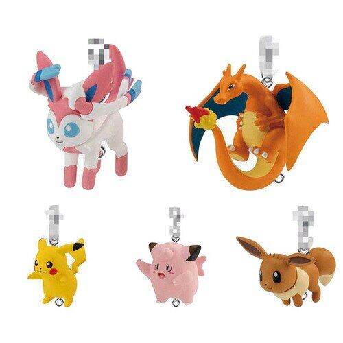 ของเล่นโมเดลผลิตภัณฑ์สำเร็จจี้โปเกมอน-bandai-gashapon-จี้โปเกมอน-pikachu-charizard-sylveon-clefairy-ตุ๊กตาขยับแขนขาได้