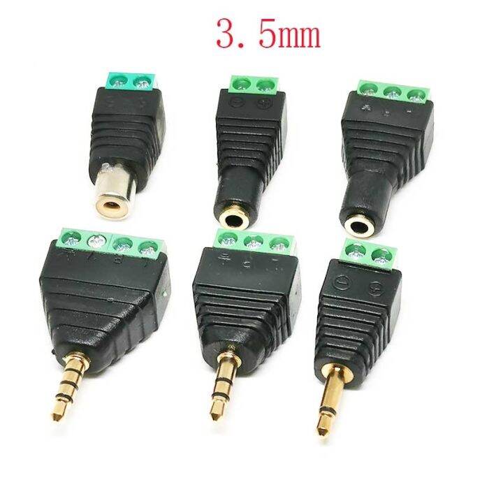 1pc-video-av-balun-3-5mm-4-pole-stereo-male-to-av-screw-terminal-stereo-jack-3-5-mm-male-4-pin-terminal-block-plug-connector