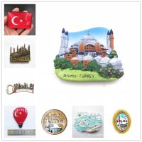 Creative Turkey Travel Fridge Magnet Souvenir Istanbul Pamukkale Decorative Magnets High Quality Hot Air Balloon Crystal Flag