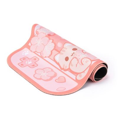 Sakura Cat Large Mouse Pad Mouse Pad for Cute Pink Sakura Cats Desk Mat Water Proof Nonslip Laptop Desk Accessories