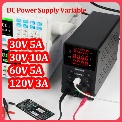 ตัวแปรแหล่งจ่ายไฟกระแสตรงพลังงานดีซี: 30V 10A สวิตช์ปรับได้ควบคุมความแม่นยำสูง4หลักจอแสดงผลแอลอีดี5V/2A พอร์ต USB ทดสอบตะกั่วเอาต์พุตและสายไฟอินพุตอุปกรณ์จ่ายไฟในแล็บ