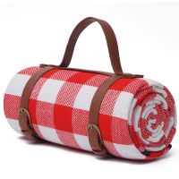 【YF】 Picnic Mat Camping Lightweight Foldable Blankets with Leather Handle Moisture-proof Portable for Outdoor Beach Hiking