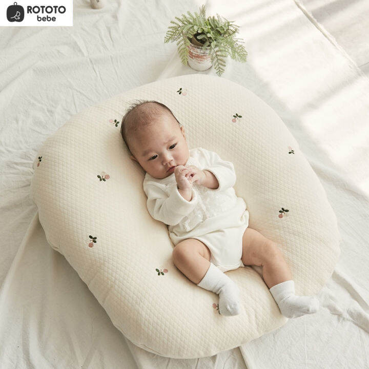 [RototoBebe] Nursing Pillow No Vomit Cushion Twotoned Cherry Quilted Breastfeeding Pillow