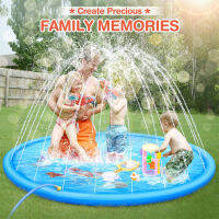 Sprinkler Pad Splash Play Mat Kids Water Fun Toys Inflatable Play Pad Summer Sprinkler Splash Playmat Outdoor Water Toy for Children Toddlers Boys Girls 100cm Diameter FIT591