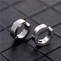 1 Pair Classic Korean Punk Stainless Steel Ear Clip Earrings for Men Women No Pierced Fake Ear Circle New Pop Jewelry