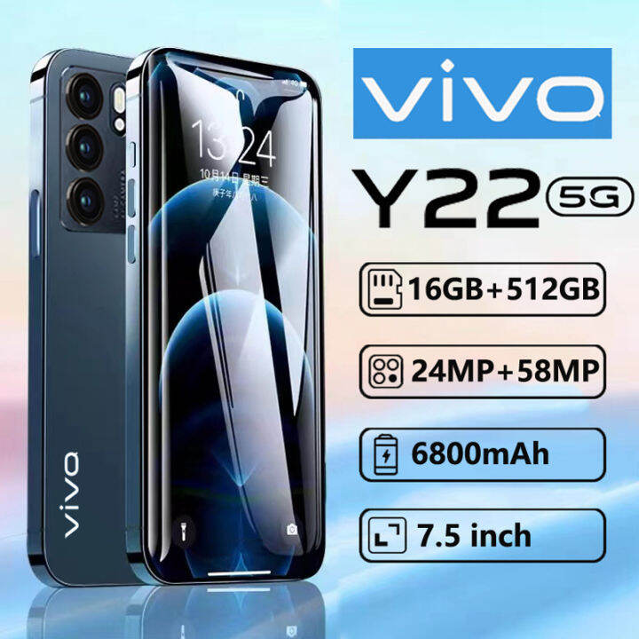 ของแท้100%】ส่งฟรี Viv0 Y22 5G 7.5นิ้ว โทรศัพท์มือถือ รองรับ2ซิม Smartphone  4G/5G โทรศัพท์สมา แรม16Gb รอม512Gb โทรศัพท์ถูกๆ Android12.0 มือถือ Mobile  Phone มือถือราคาถูกๆ โทรศัพท์สำห รับเล่นเกม โทรสับราคาถูก โทรศัพท์ ถูกๆ ดี  V23 5G มือถือ รับประกัน 1 ...