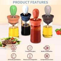 2 In 1 Oil Spray Bottle With Silicone Brush Dropper Measuring Oil Dispenser Bottle For Kitchen Baking BBQ Grill Pastry Brushes