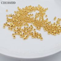 New 18K Gold Plated Round Spacer Beads 2/2.5/3/4/5/6/8mm Loose Bead For DIY Jewelry Accessories Copper Beads Findings Wholesale Beads