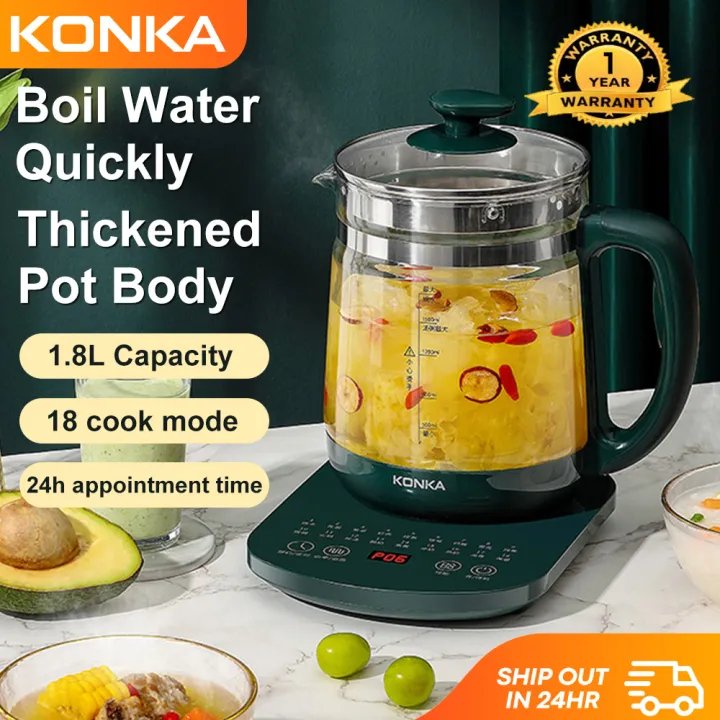 Konka 1.8L glass multifunctional automatic electric kettle health pot