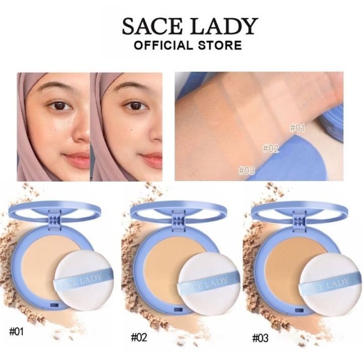 SACE LADY Pressed Face Waterproof Powder Oil Control Matte Long-lasting ...